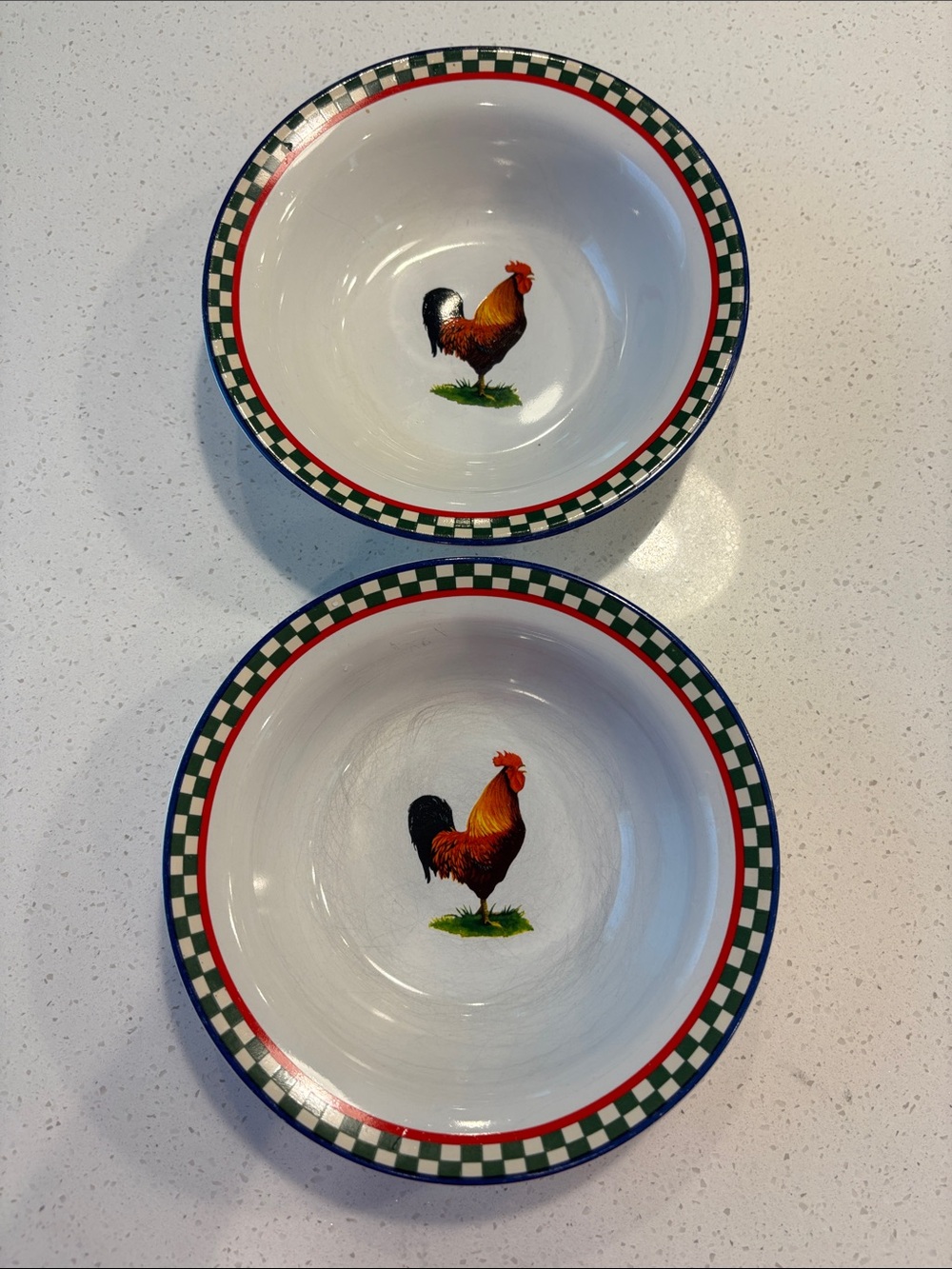 Vintage International Tableworks Ella’s Rooster Cereal Bowls by Bob Timberlake -